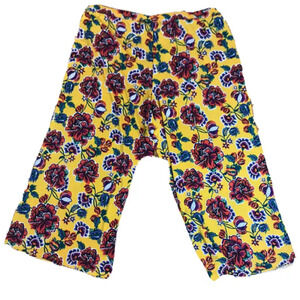 EST 1946 Womens Floral Capri Cropped Pants Flat Front Yellow Plus Size 22/24WP